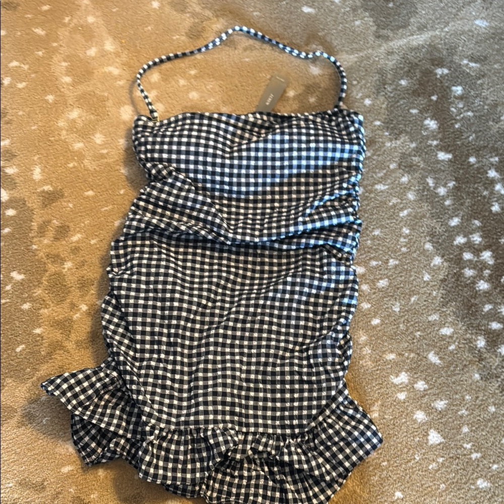 Jcrew gingham Black and White Checkered One Piece /skirt NWT